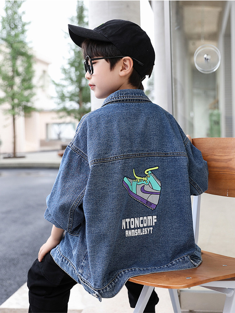 小象汉姆童装男童牛仔衣秋装儿童外套2022新款中大童上衣韩版潮