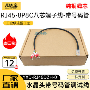 RJ11/RJ12/RJ45水晶头端子线带号码管转485/422/CAN RJ45转232线