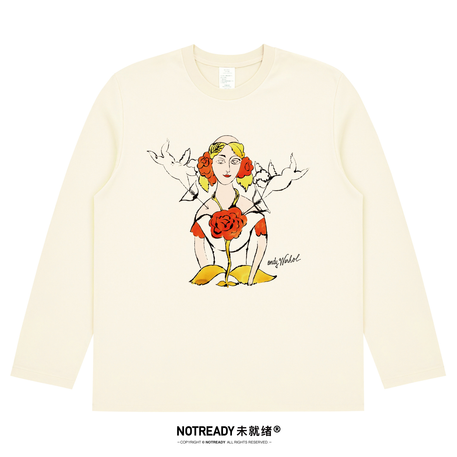安迪沃霍尔飞来好运艺术长袖t恤
