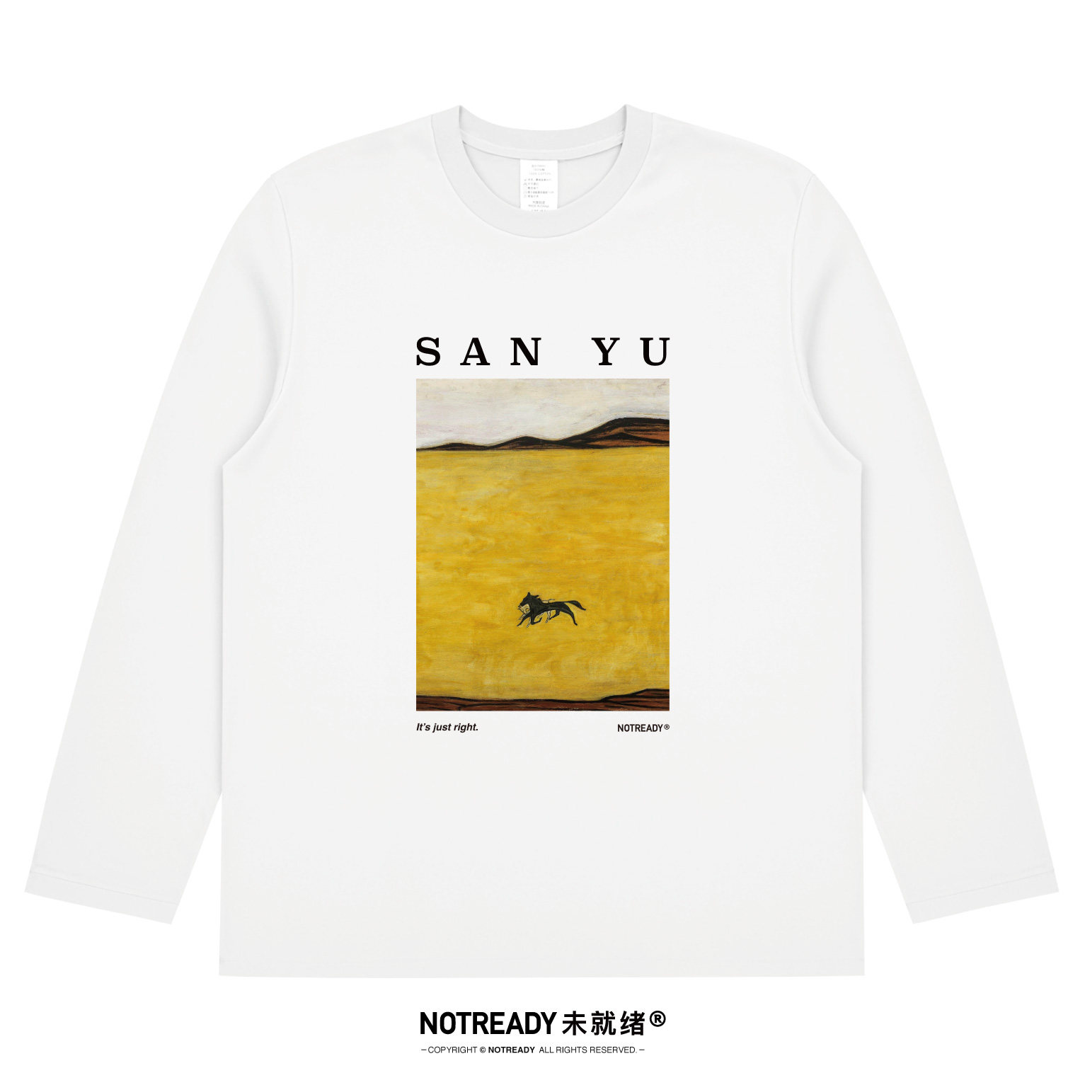 NOTREADY常玉T恤长袖小马油画印花纯棉文艺复古男女艺术小众打底t,女装/女士精品,T恤,淘宝优惠券,粉丝福利购,淘宝优惠卷