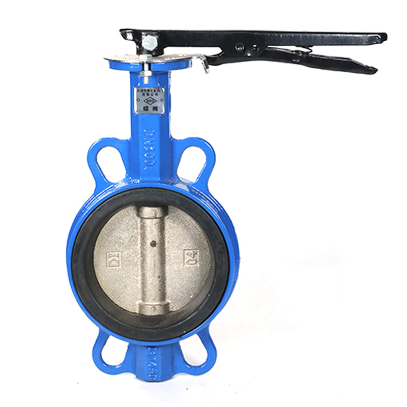 天津塘沽手柄对夹式手动法兰球墨铸铁dn100/150蝶阀D71.X-16q