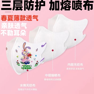透气口罩3到6岁玉桂狗可爱 薄款 口罩儿童8到12岁2024新款 网红夏季