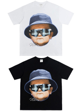 UFC Hasbulla哈斯布拉 格斗美式重磅纯棉T恤高街印花宽松青年上衣