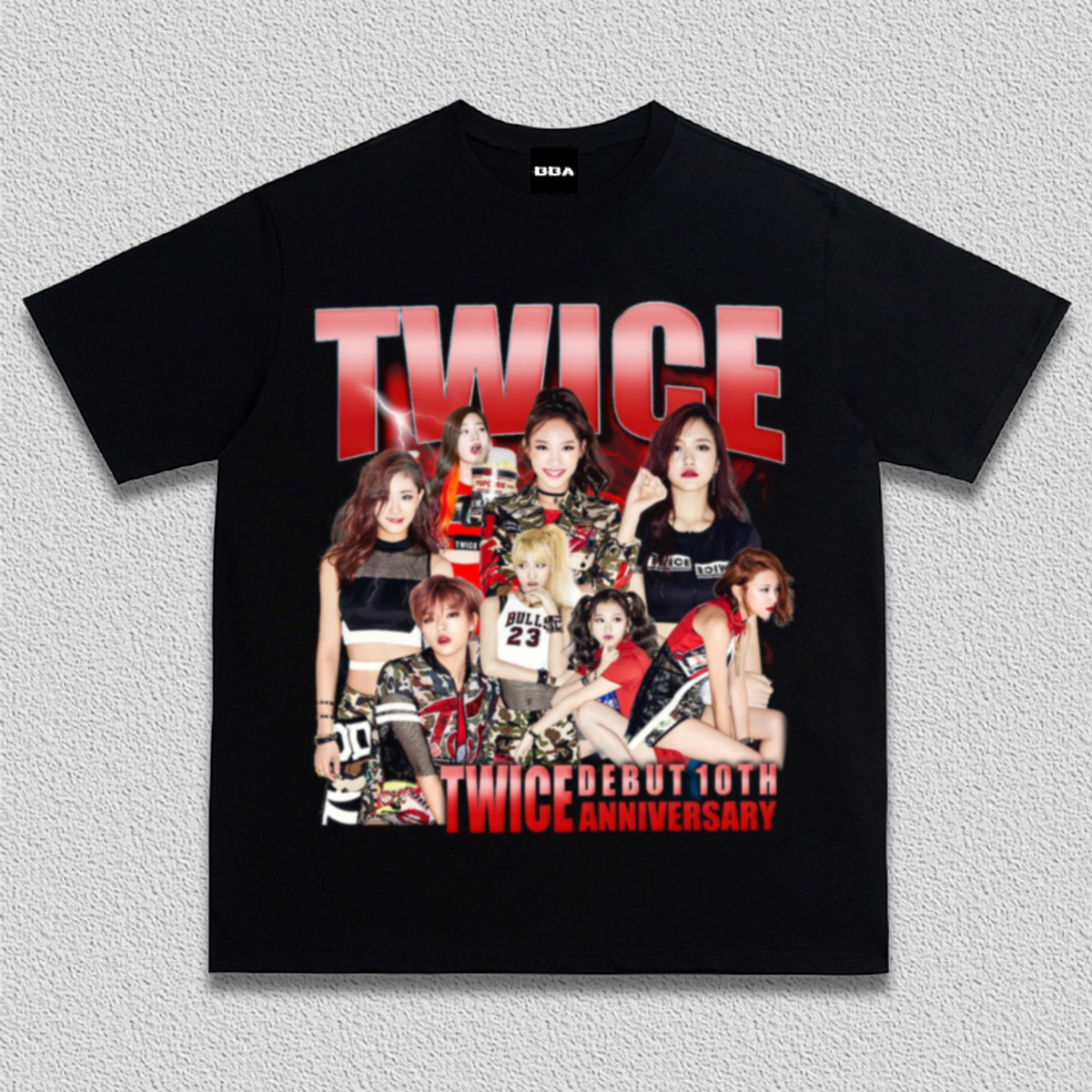 TWICE女团十周年纪念复古重磅纯棉美式短袖宽松圆领男女潮应援T恤