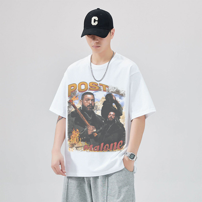 Post Malone波兹·马龙饶舌说唱美式纯棉摇滚Hiphop宽松潮短袖t恤