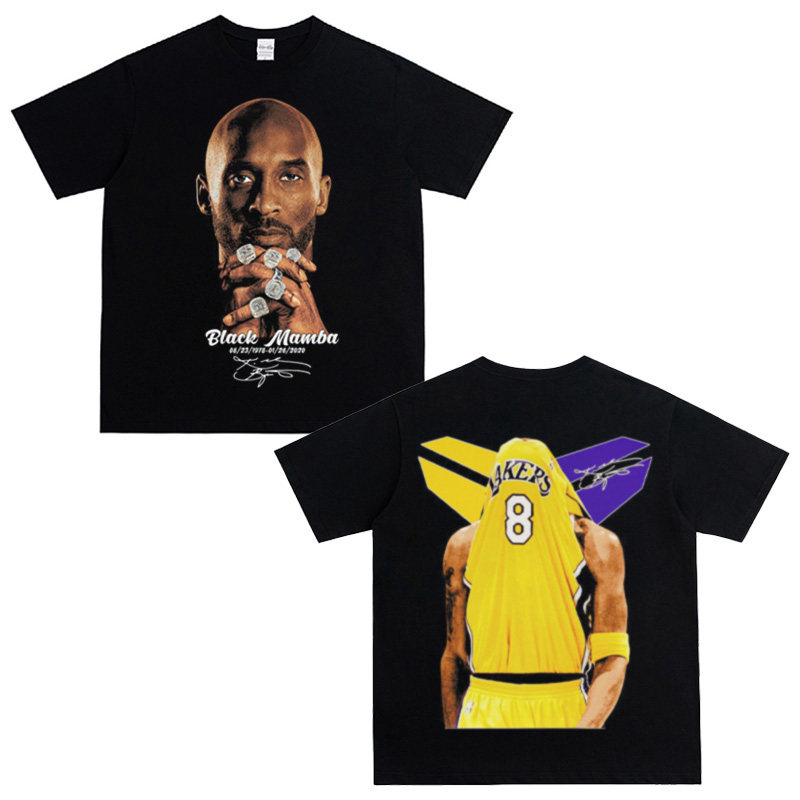 Kobe 科比复古做旧美式纯棉重磅短袖篮球宽松夏季爆款圆领印花T恤