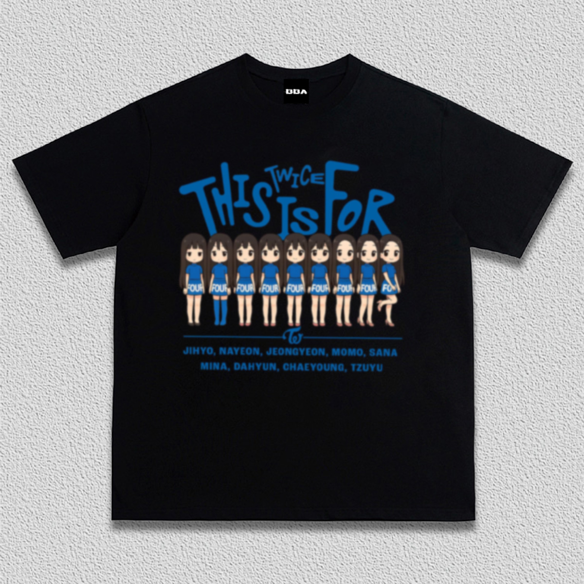 TWICE女团四周年纪念复古重磅纯棉美式短袖宽松圆领男女潮应援T恤