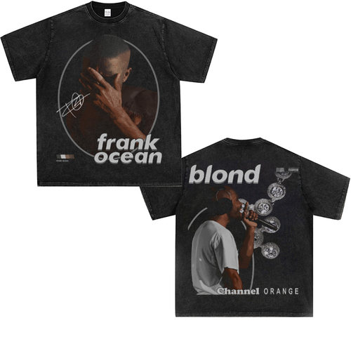 Frank Ocean法海弗兰克嘻哈美式印花潮纯棉宽松说唱Hiphop短袖t恤