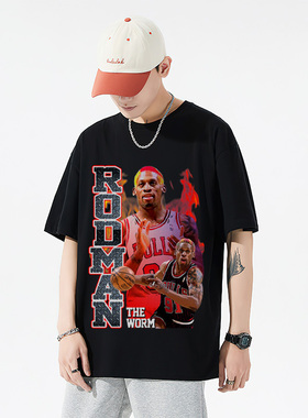 Rodman 罗德曼大虫美式重磅纯棉宽松摇滚篮球The Worm潮流短袖t恤