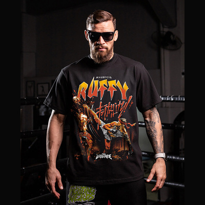 UFC鲁菲书呆子战队同款复刻美式重磅纯棉T恤复古圆领休闲宽松短袖