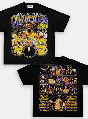 2010 MVP冠军美式重磅纯棉数码印花Vintage圆领潮流宽松短袖tT恤