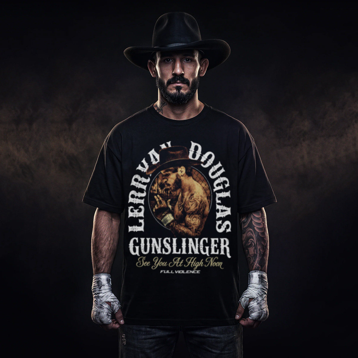 Lerryan Douglas莱里安道格拉斯UFC摔跤重磅纯棉T恤透气宽松短袖