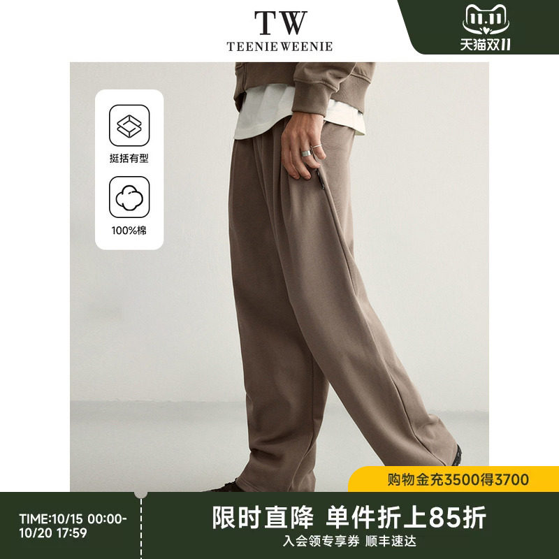 TeenieWeenie小熊男装复古美式简约无性别高克重宽松挺阔卫裤
