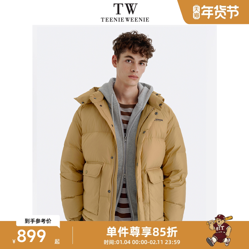 TeenieWeenie男装冬季宽松休闲保暖鸭绒羽绒服男款情侣装新款外套