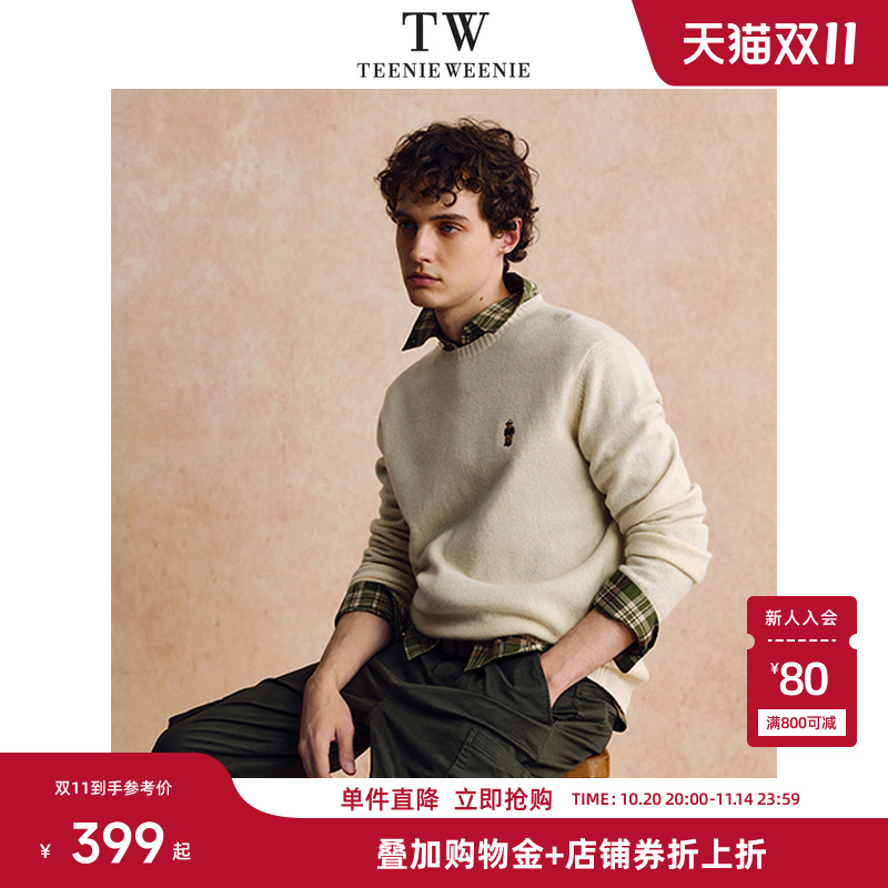 Teenie Weenie小熊男装日常休闲舒适保暖柔软针织衫上衣毛衣男款