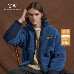 TeenieWeenie小熊男装 立领休闲宽松仿羊羔毛夹克 秋季