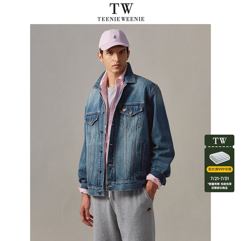 TeenieWeenie小熊男女同款外套2026春季新款潮流时尚复古牛仔上衣