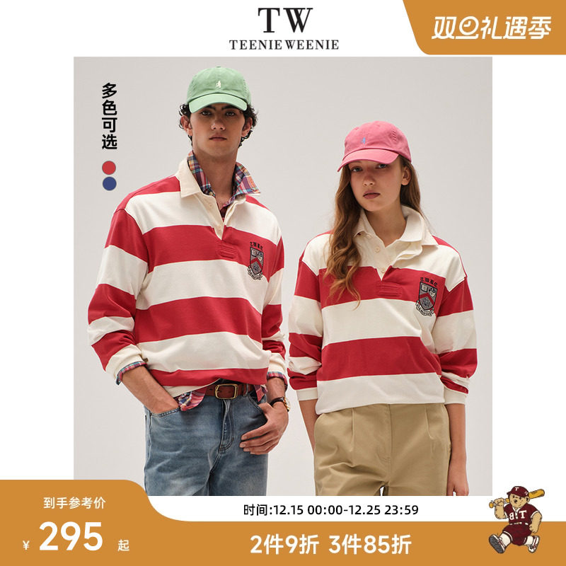 TeenieWeenie小熊男装polo领T恤2025夏季新款学