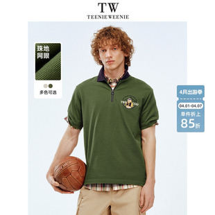 新款 TeenieWeenie小熊男装 POLO衫 T恤2025年夏季 潮流学院翻领短袖