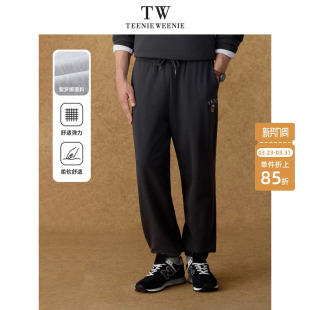 TeenieWeenie小熊男装 基搭简约刺绣休闲小熊头宽松束脚卫裤
