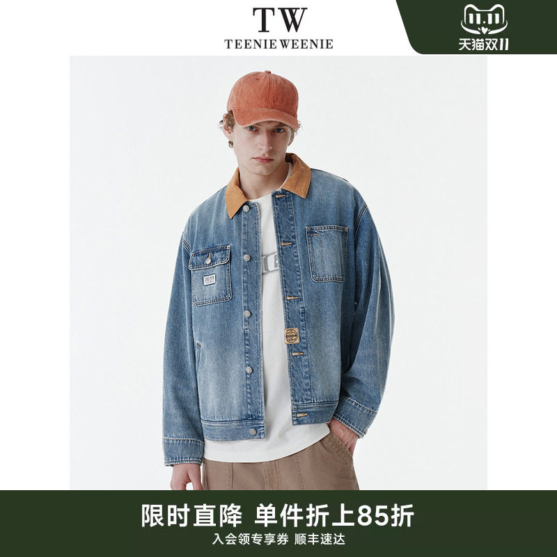 TeenieWeenie小熊男装2026年春美式复古灯芯绒翻领牛仔夹克外套