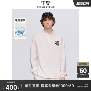 白色休闲长袖 TeenieWeenie小熊男装 新款 POLO衫 上衣 吸湿速干夏季