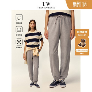 男长裤 TeenieWeenie小熊男装 子运动卫裤 抽绳宽松裤 纯棉 灰色休闲裤