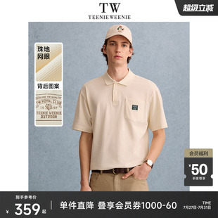 复古简约老钱风短袖 TeenieWeenie小熊男装 新款 POLO衫 T恤2025夏季
