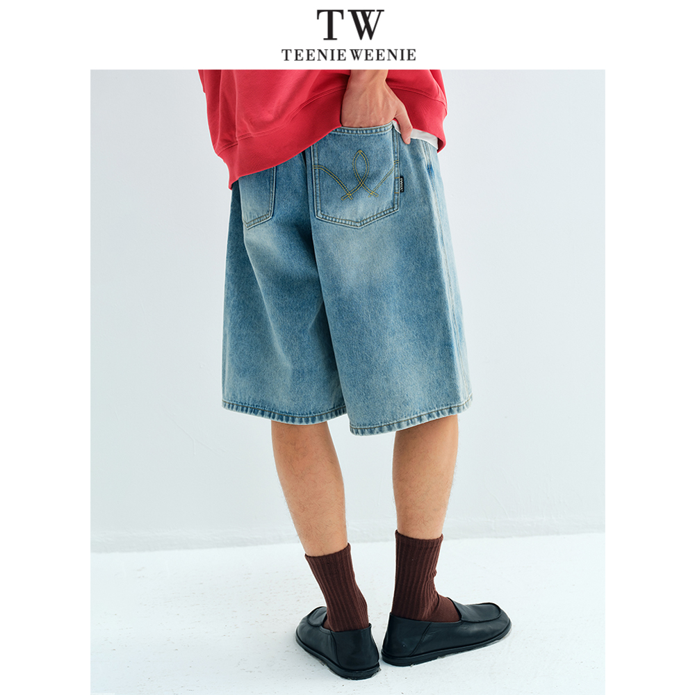 Teenie Weenie小熊男装宽松简约时尚休闲牛仔短裤