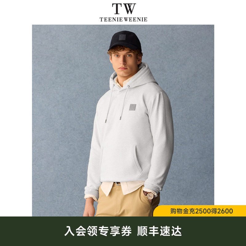 TeenieWeenie小熊男装2026年春季新款帽衫日系简约休闲连帽卫衣男