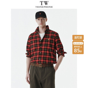 衬衫 TeenieWeenie小熊男装 2026年春复古休闲通勤百搭纯棉格子长袖