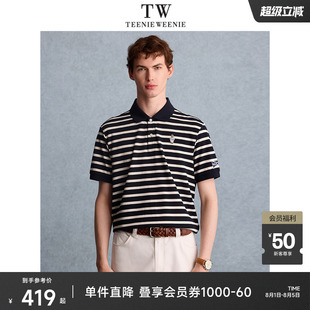 TeenieWeenie小熊男装 条纹POLO衫 T恤2025夏新款 休闲松弛学院短袖