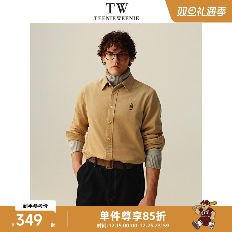 Teenie Weenie小熊男装站立小熊刺绣内搭外穿复古简约通