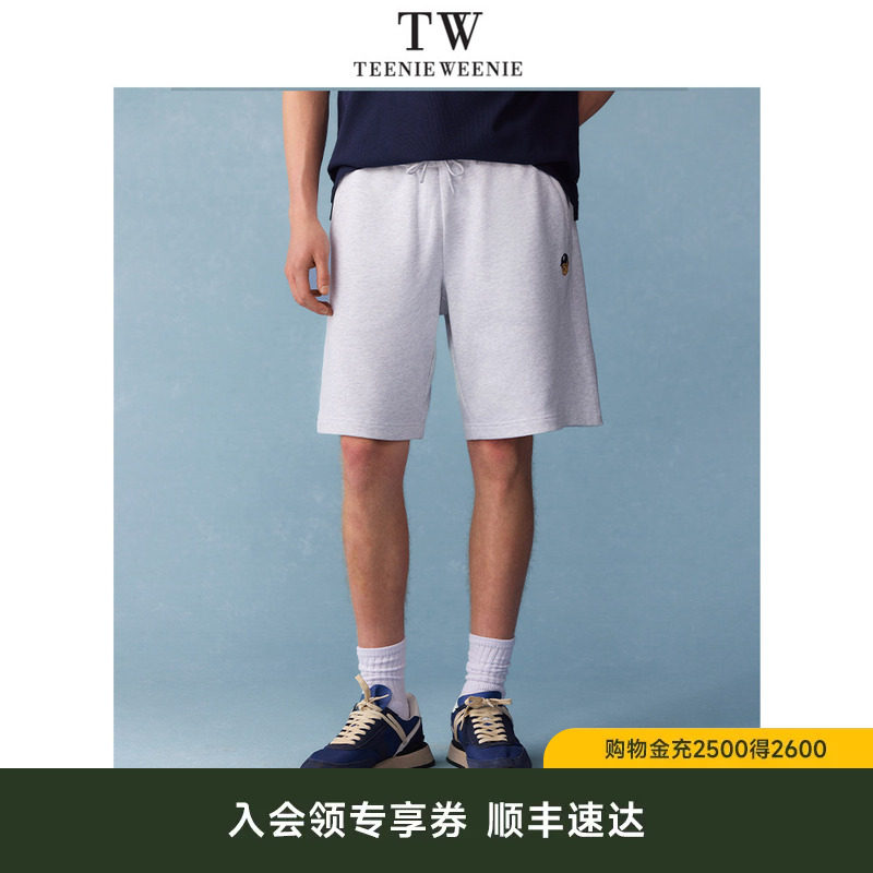 TeenieWeenie小熊男装2026夏直筒休闲刺绣宽松五分裤纯棉运动短裤