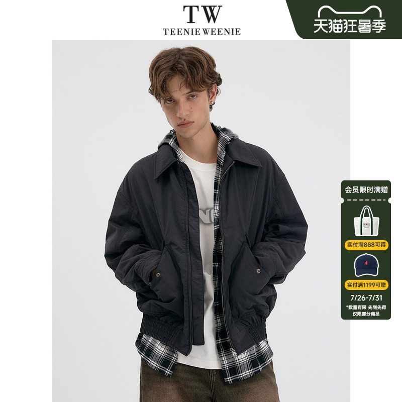 TeenieWeenie小熊男装美式尼龙工装防风分割线冬季夹克棉服外套