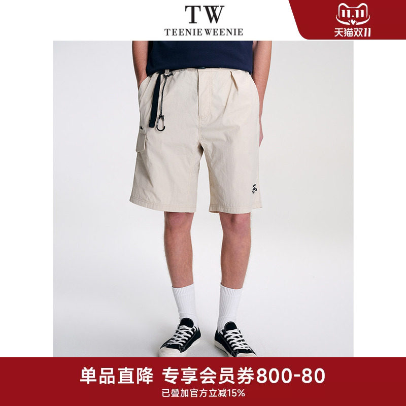 TeenieWeenie小熊男装2026年夏百搭腰带松紧调节防水防晒刺绣短裤