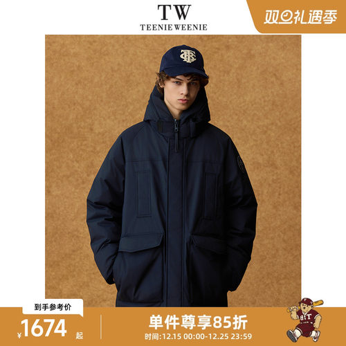 Teenie Weenie小熊男装保暖派克大衣羽绒服男款冬季加厚外套