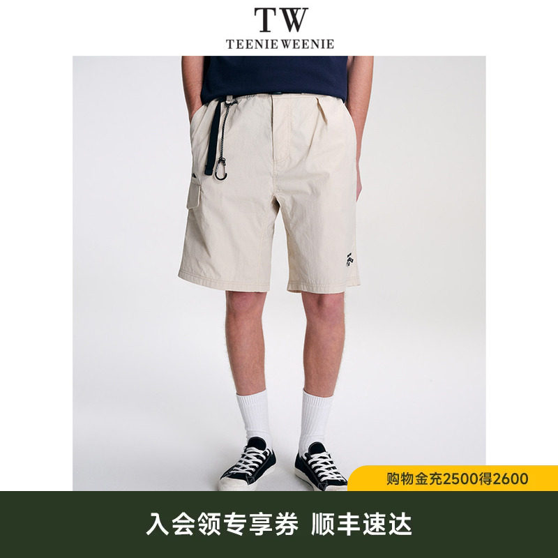 TeenieWeenie小熊男装2026年夏百搭腰带松紧调节防水防晒刺绣短裤