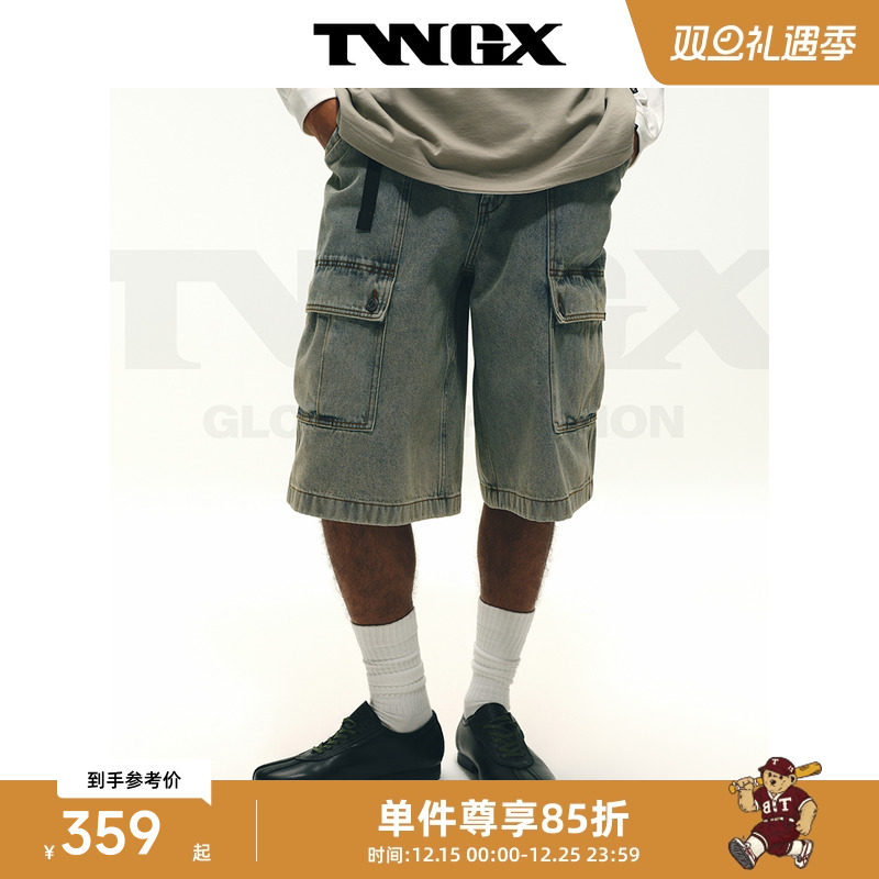 Teenie Weenie小熊男装美式街头休闲时尚洗水宽松舒适牛仔短裤