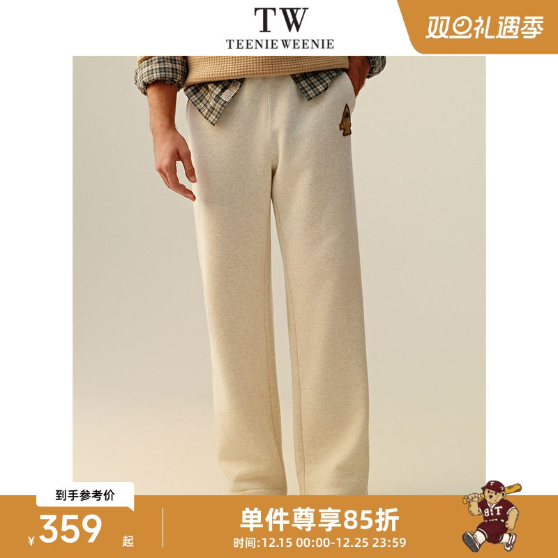 Teenie Weenie小熊男装直筒舒适通勤运动美式休闲长裤宽