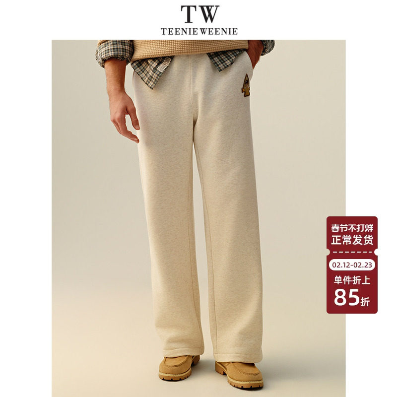 Teenie Weenie小熊男装直筒舒适通勤运动美式休闲长裤宽松卫裤