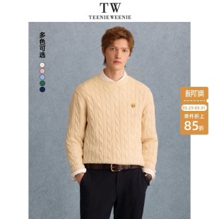 简约圆领休闲学院毛针织衫 新款 毛衣2025春季 TeenieWeenie小熊男装