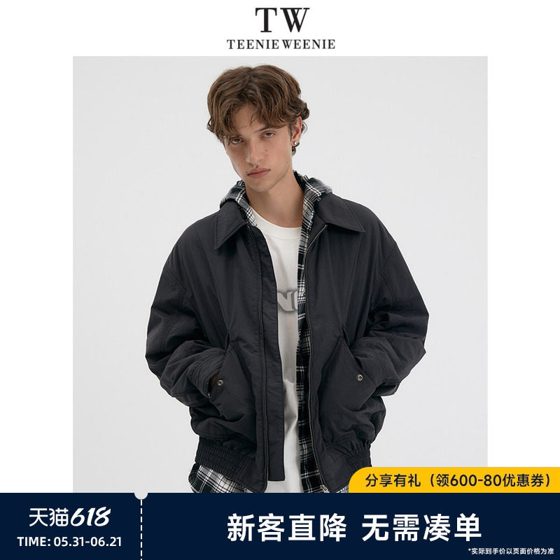 TeenieWeenie小熊男装美式尼龙工装防风分割线冬季夹克棉服外套