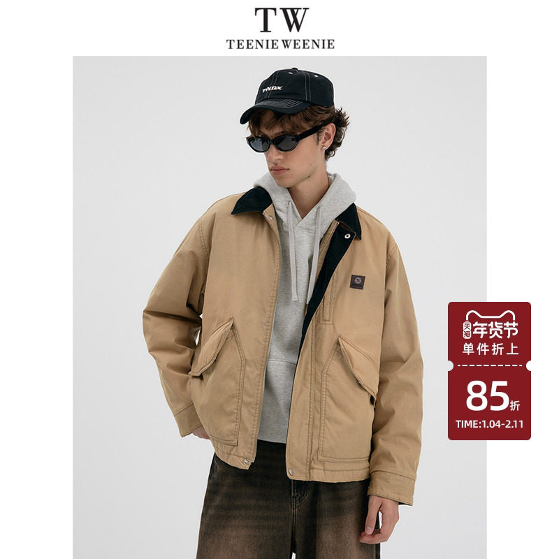 Teenie Weenie小熊男装复古工装巴恩风灯芯绒翻领夹克棉
