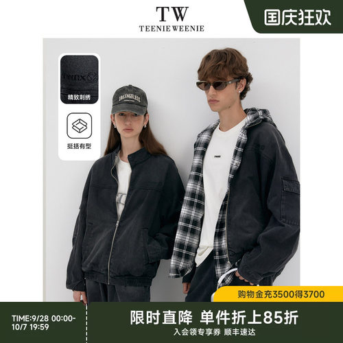TeenieWeenie小熊男装复古街头风质感挺阔宽松字母刺绣牛仔夹克
