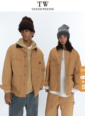 Teenie Weenie小熊男装美式街头风水洗做旧帆布休闲随性牛仔夹克