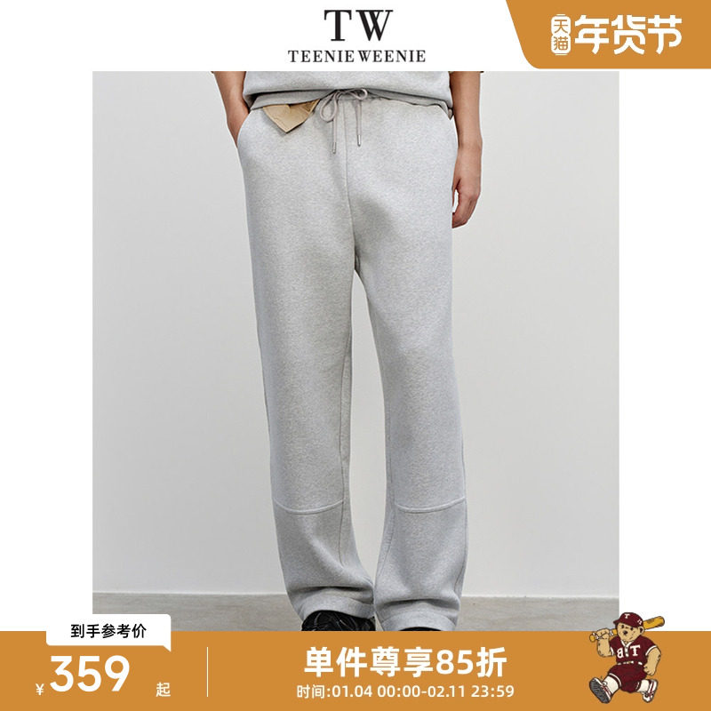Teenie Weenie小熊男装松紧抽绳简约宽松直筒运动抓绒休闲裤,男装,卫裤,淘宝优惠券,粉丝福利购,淘宝优惠卷