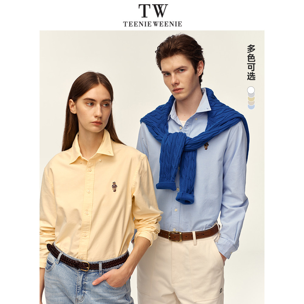 TeenieWeenie小熊情侣休闲衬衫男款新款翻领长袖外套美式