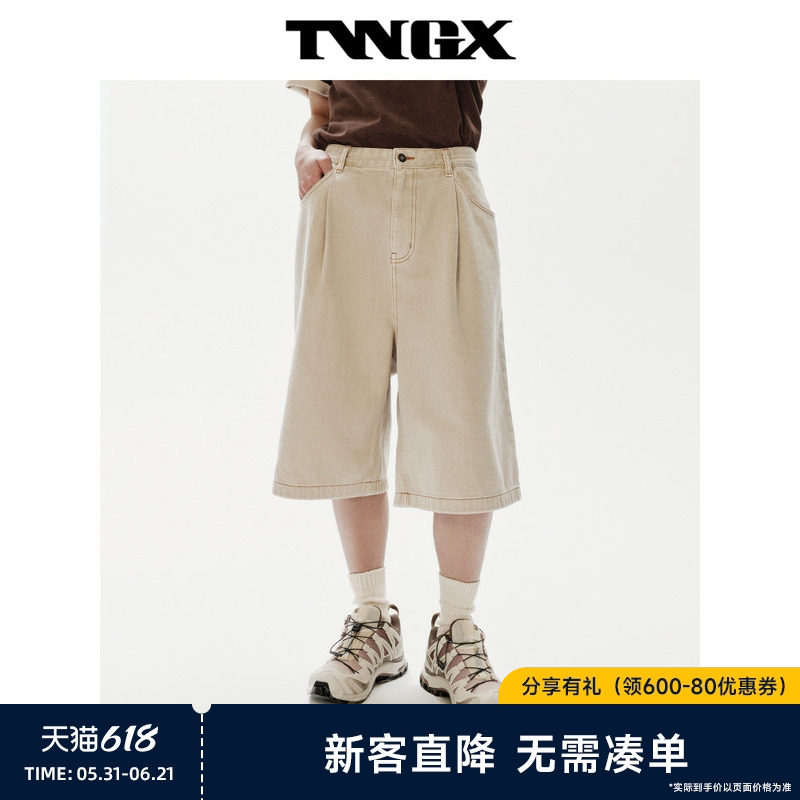 TeenieWeenie小熊男装2026年夏季新品休闲宽松牛仔五分裤纯棉短裤