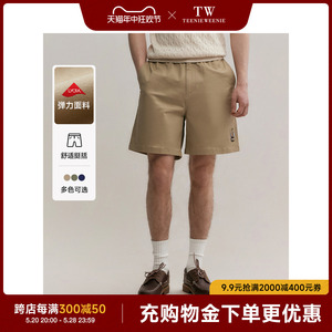 TeenieWeenie小熊男装休闲短裤2024年夏季新款美式直筒宽松裤子男